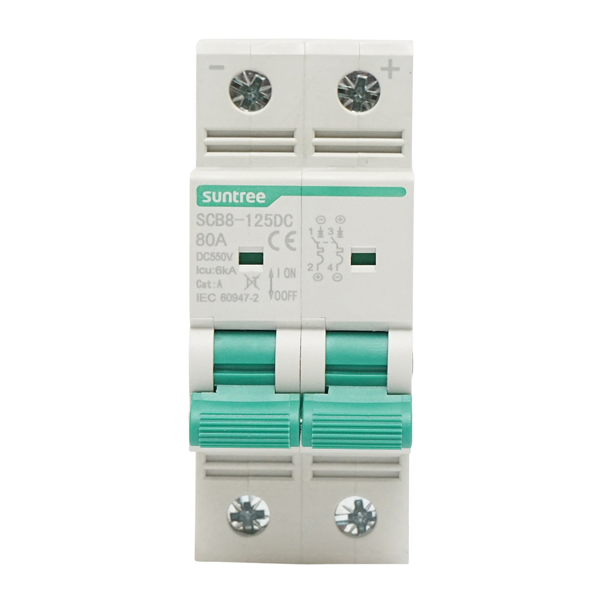 Separator, automatic overload switch 2P, 80A, 550VDC Suntree